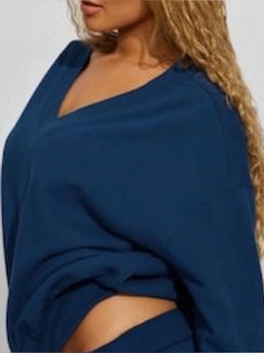 Garage Navy Blue V-Neck Women's Sweater